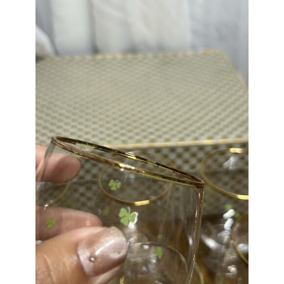 Vtg Hand-Blown Crystal Irish Whiskey Snifters Set of 6 Shamrock 3 Leaf Ireland - Picture 4 of 11